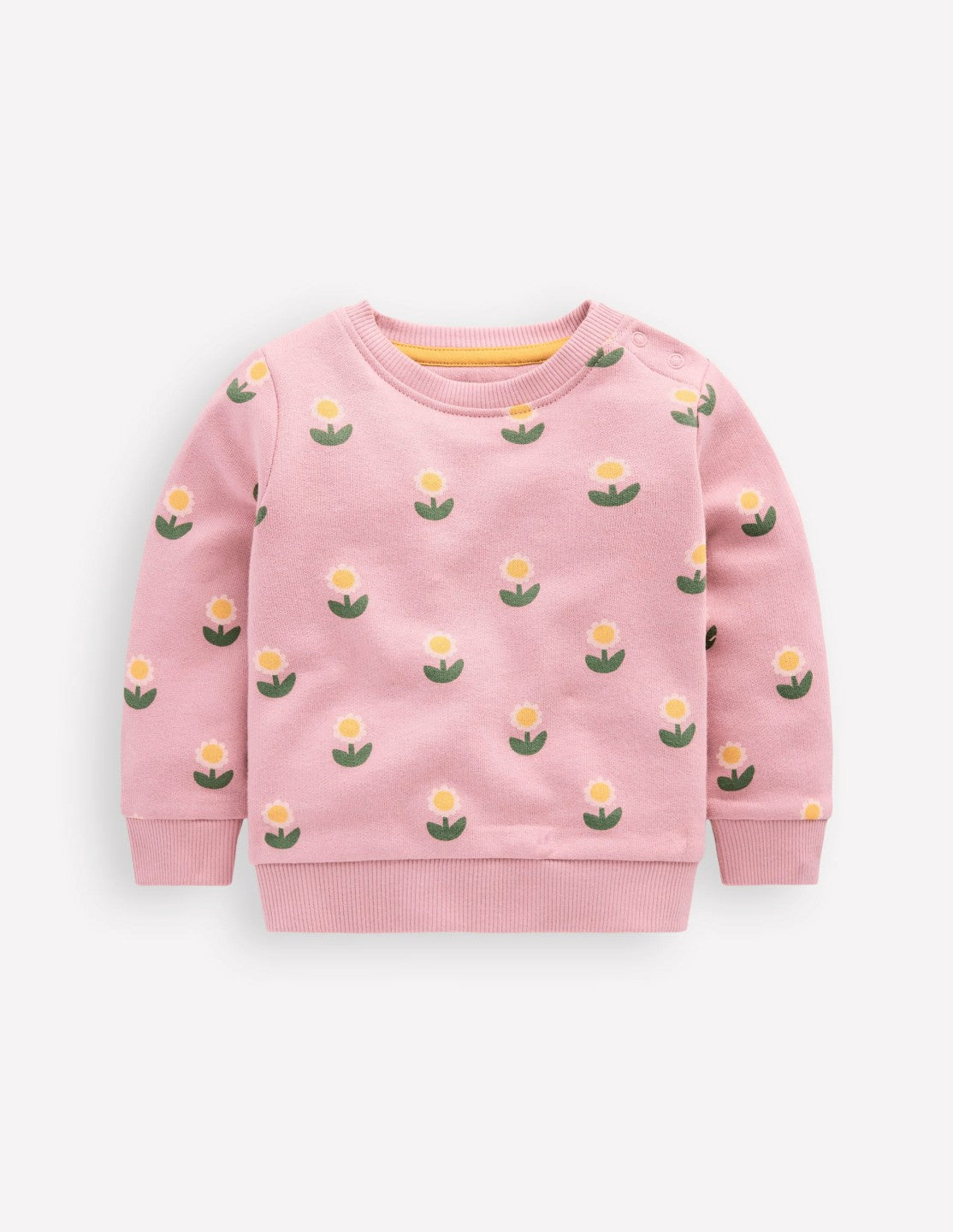Printed Sweatshirt-Vintage Pink Daisy Stamp / Boden Sale