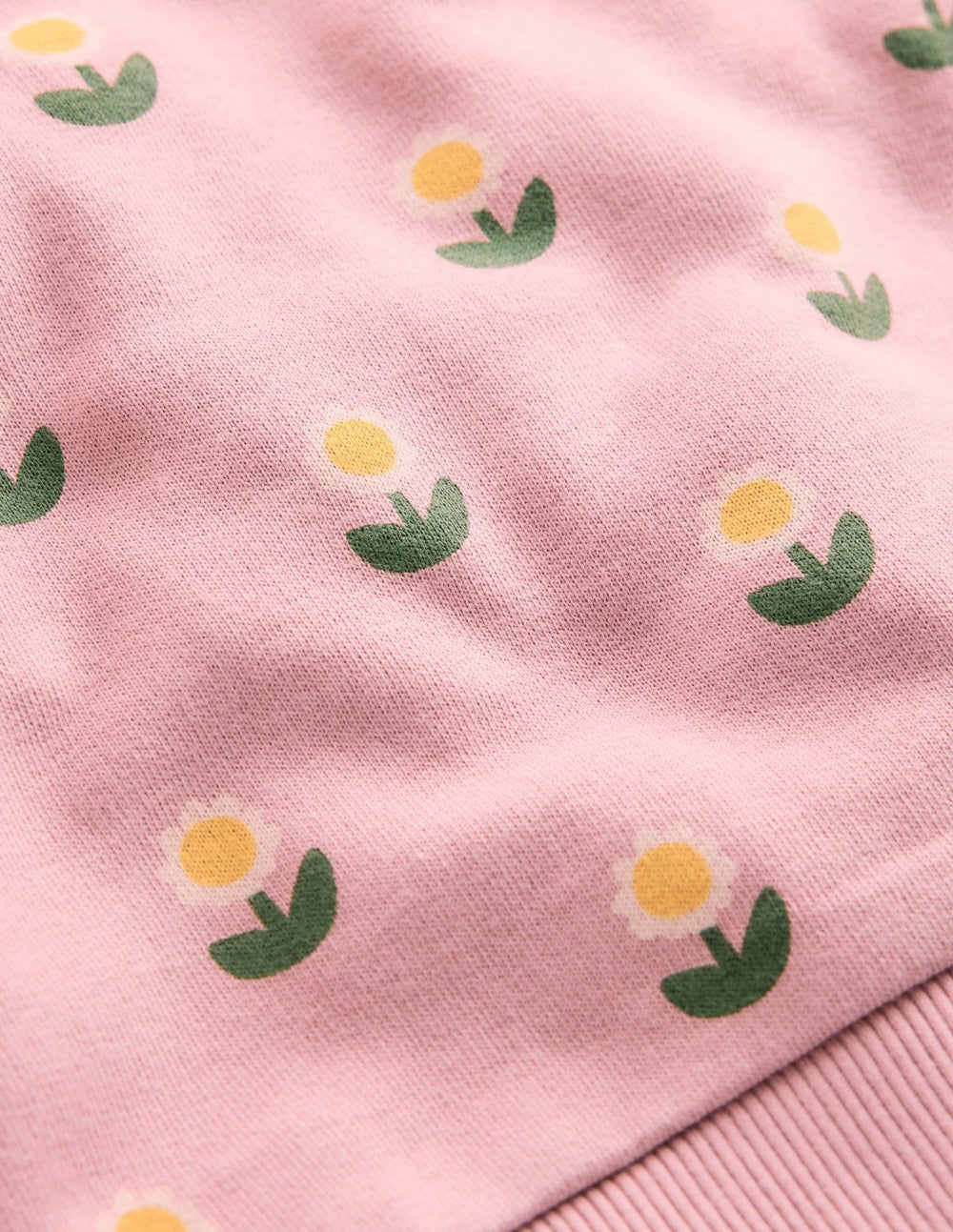 Printed Sweatshirt-Vintage Pink Daisy Stamp / Boden Sale