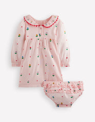 Embroidered Smocked Dress-Pink Multi Floral Heart Flower / Boden On sale