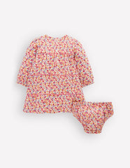 Tiered Ric Rac Dress-Pink Ditsy Floral / Boden us