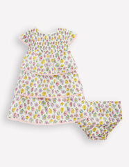 Tiered Woven Dress-Soft Ivory Rose / Boden