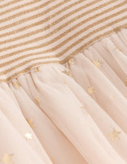 Jersey Tulle Dress-Soft Ivory/Gold Confetti / Boden Online