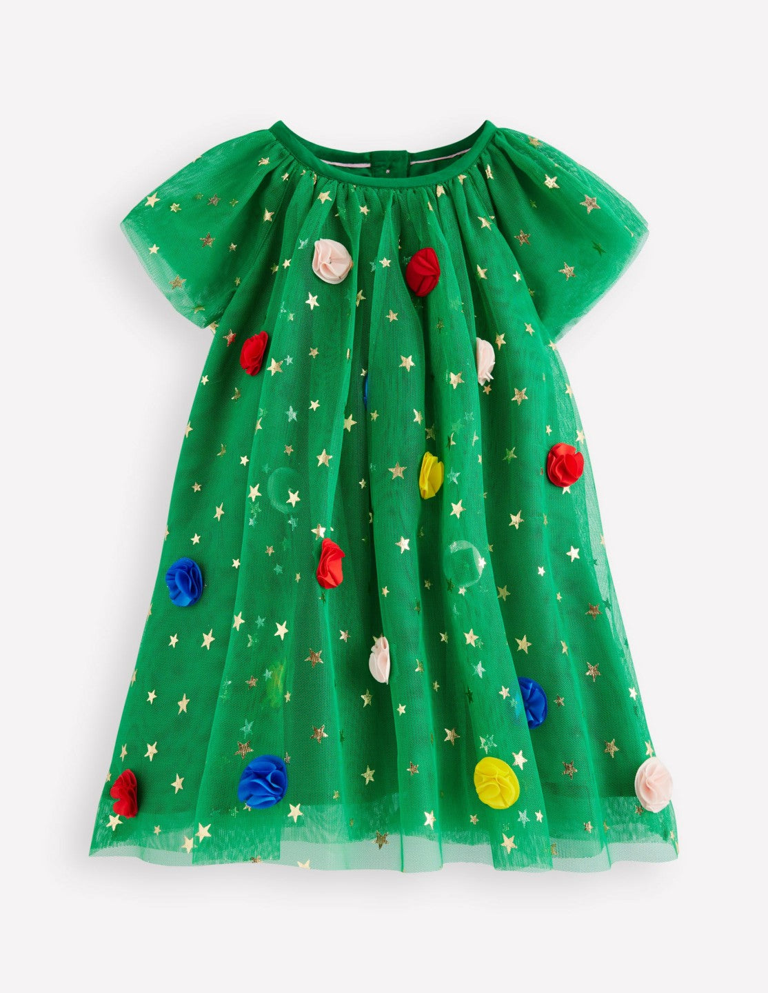 Layered Tulle Dress-Green Christmas Tree / Boden Outlet