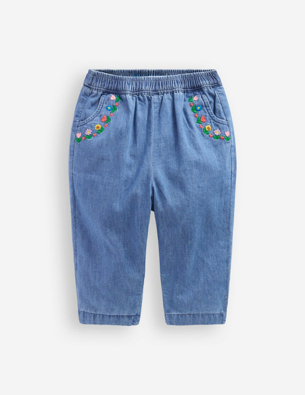 Embroidered Chambray Trouser-Embroidered Denim / Boden On sale