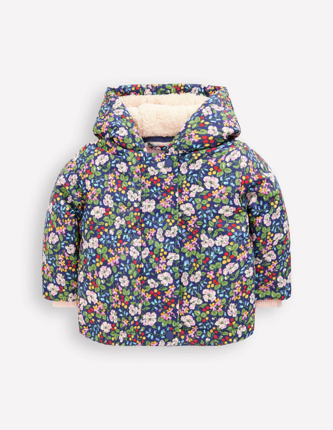 3-in-1 Showerproof Coat-Twilight Berry Floral / Boden