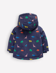 3-in-1 Showerproof Coat-Navy Prehistoric Print / Boden Sale