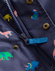 3-in-1 Showerproof Coat-Navy Prehistoric Print / Boden Sale