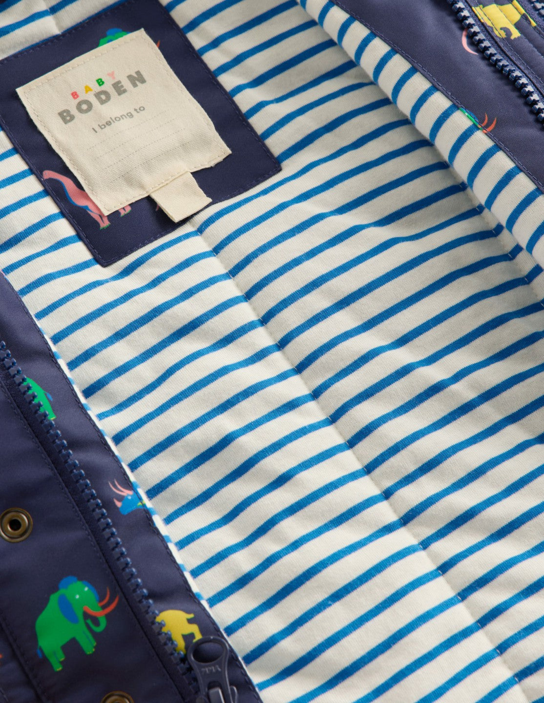 3-in-1 Showerproof Coat-Navy Prehistoric Print / Boden Sale