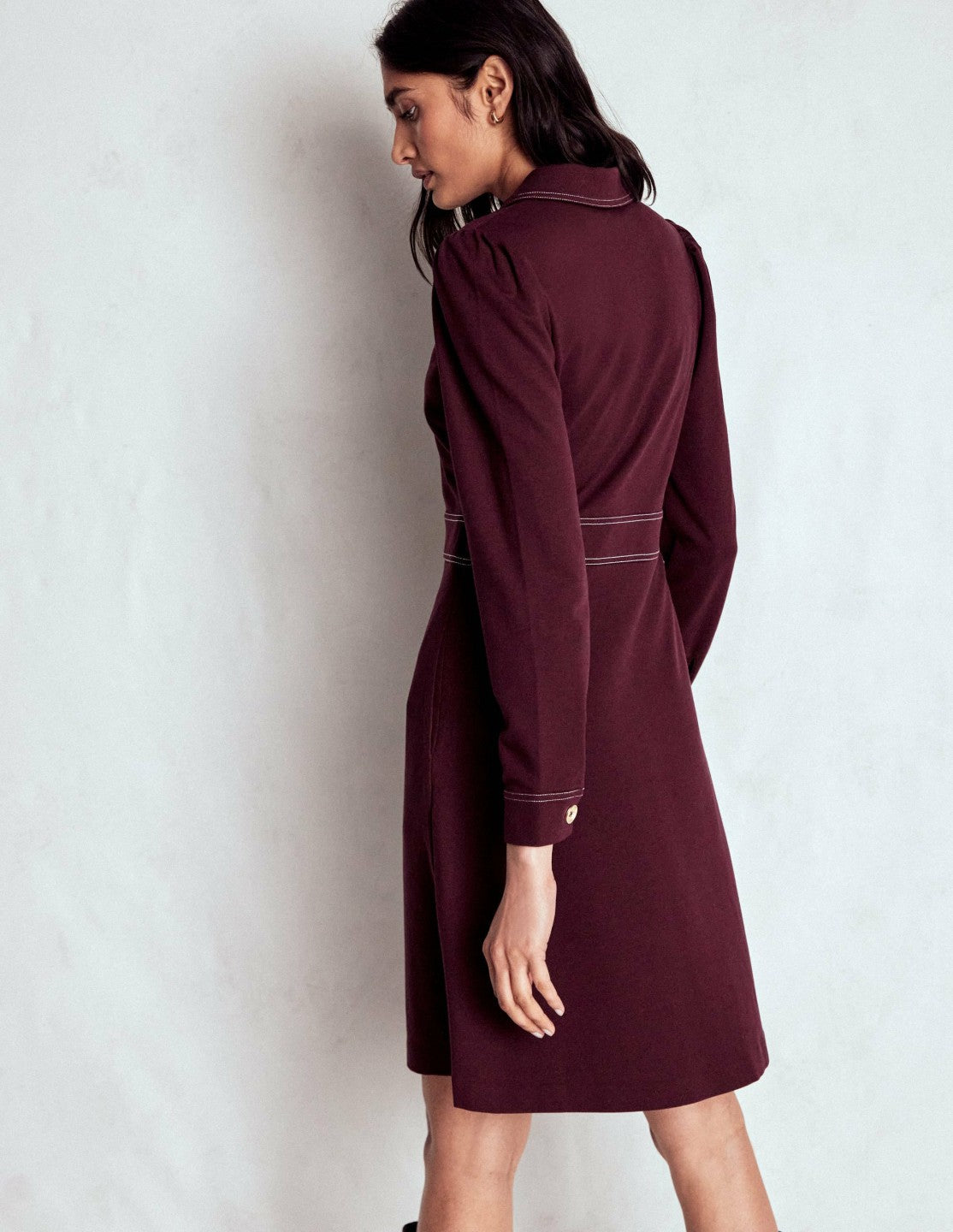 Nicolette Long Sleeve Dress-Dark Cherry / Boden Outlet