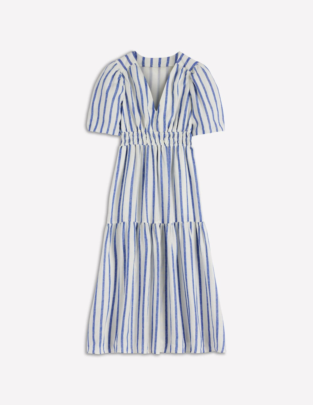 Irene Linen Midi Dress-Blue Stripe / Boden Discount