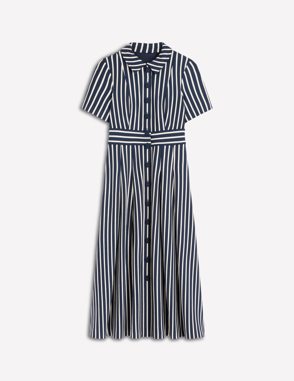Bridget Ponte Shirt Dress-Navy and Ivory Stripe / Boden us