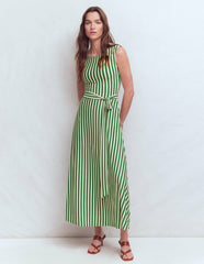 Tamsin Jersey Midi Dress-Fresh Green and Ivory Stripe / Boden Online