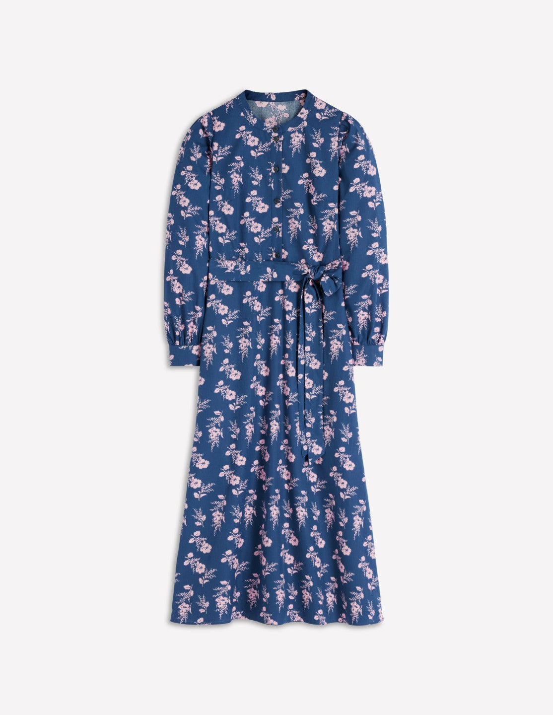 Ava Cotton Midi Dress-Denim Blue, Blossomy Sprig / Boden Outlet