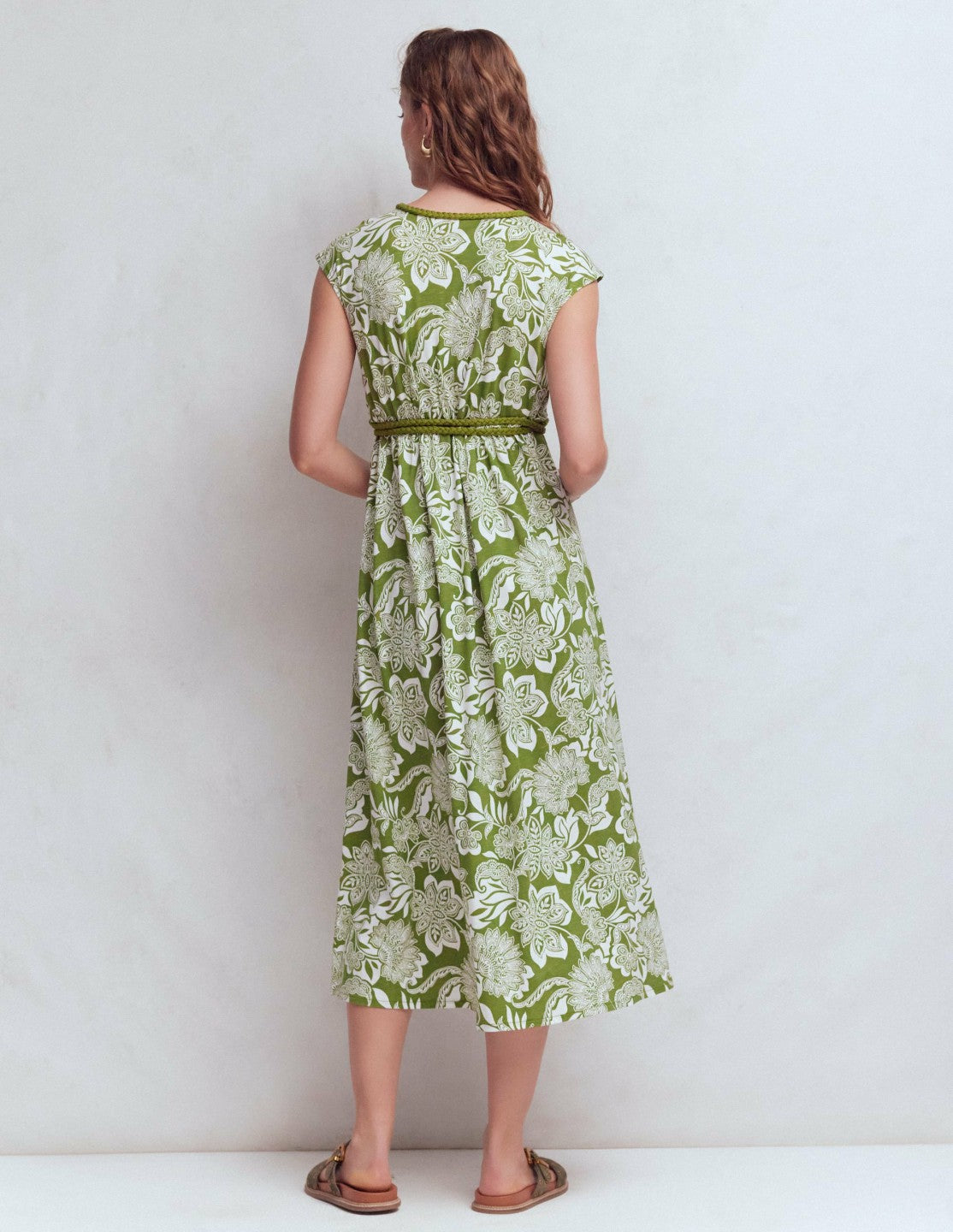 Heidi Ruched Rope Jersey Dress-Olive, Elegant Blossom / Boden On sale