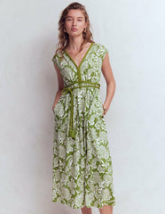 Heidi Ruched Rope Jersey Dress-Olive, Elegant Blossom / Boden On sale