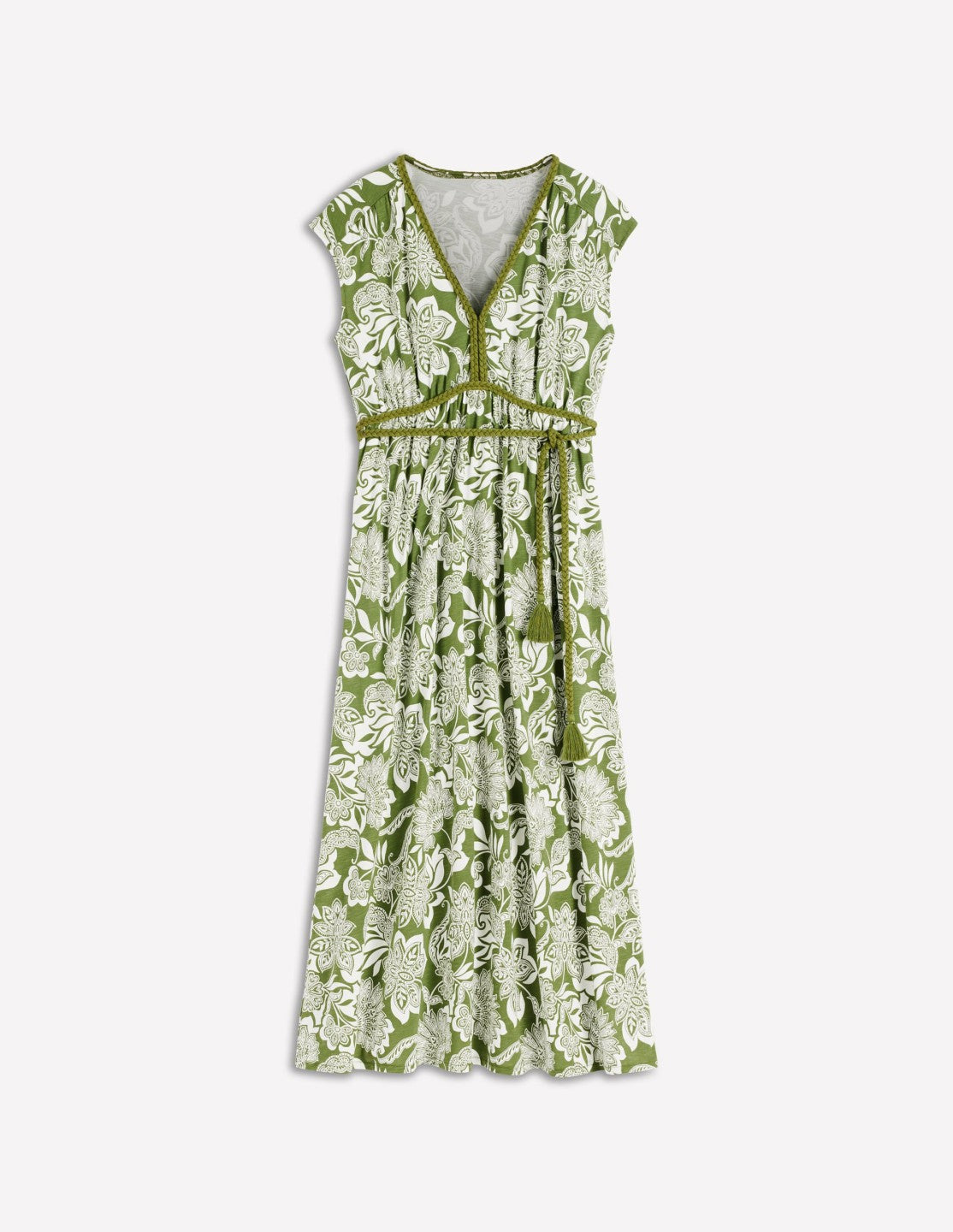 Heidi Ruched Rope Jersey Dress-Olive, Elegant Blossom / Boden On sale