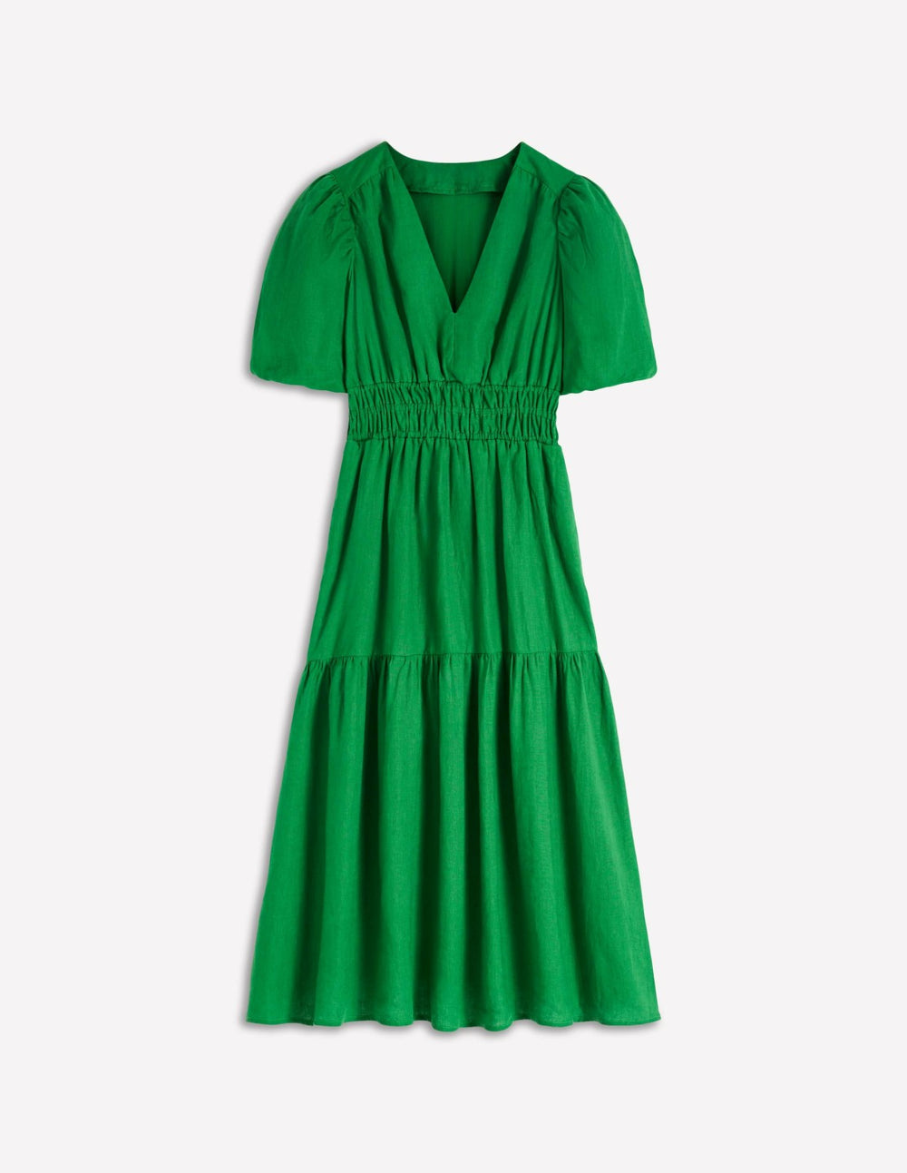 Irene Linen Midi Dress-Highland Green / Boden us