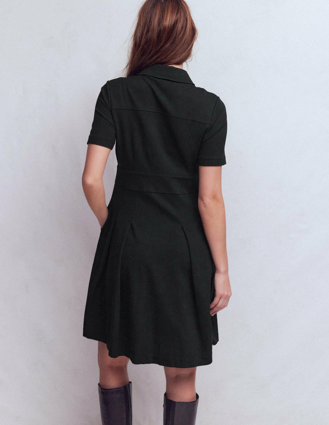 Bridget Ponte Short Dress-Black / Boden Sale