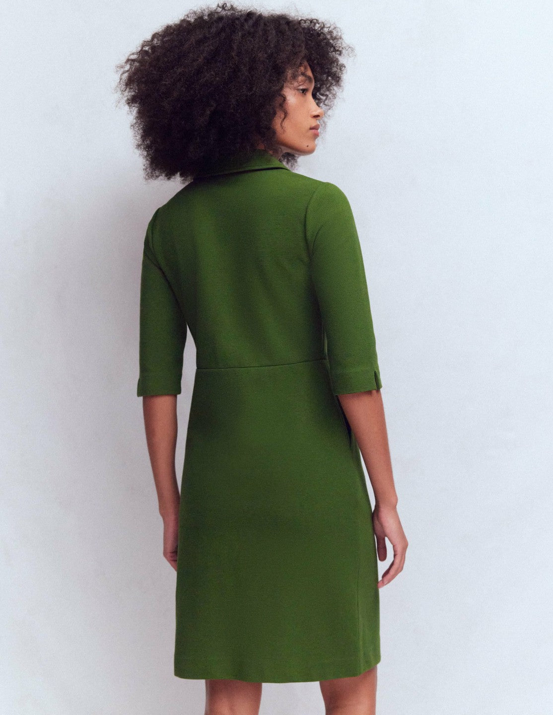 Cam Short Sleeve Ottoman Dress-Green Fir / Boden Online