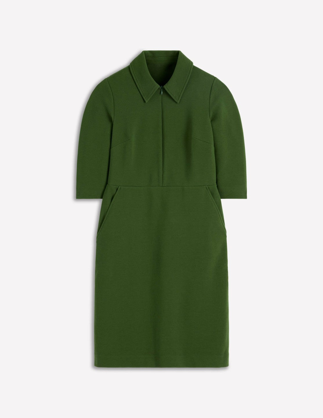 Cam Short Sleeve Ottoman Dress-Green Fir / Boden Online