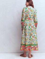 Ava Linen Blend Midi Dress-Multi, Botanical Trail / Boden On sale