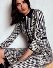 Fiona Chevron Knitted Dress-Chevron / Boden us