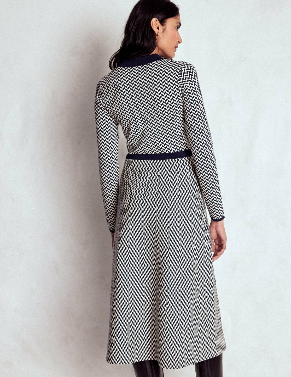 Fiona Chevron Knitted Dress-Chevron / Boden us