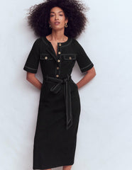 Bria Ponte Midi Dress-Black / Boden Sale