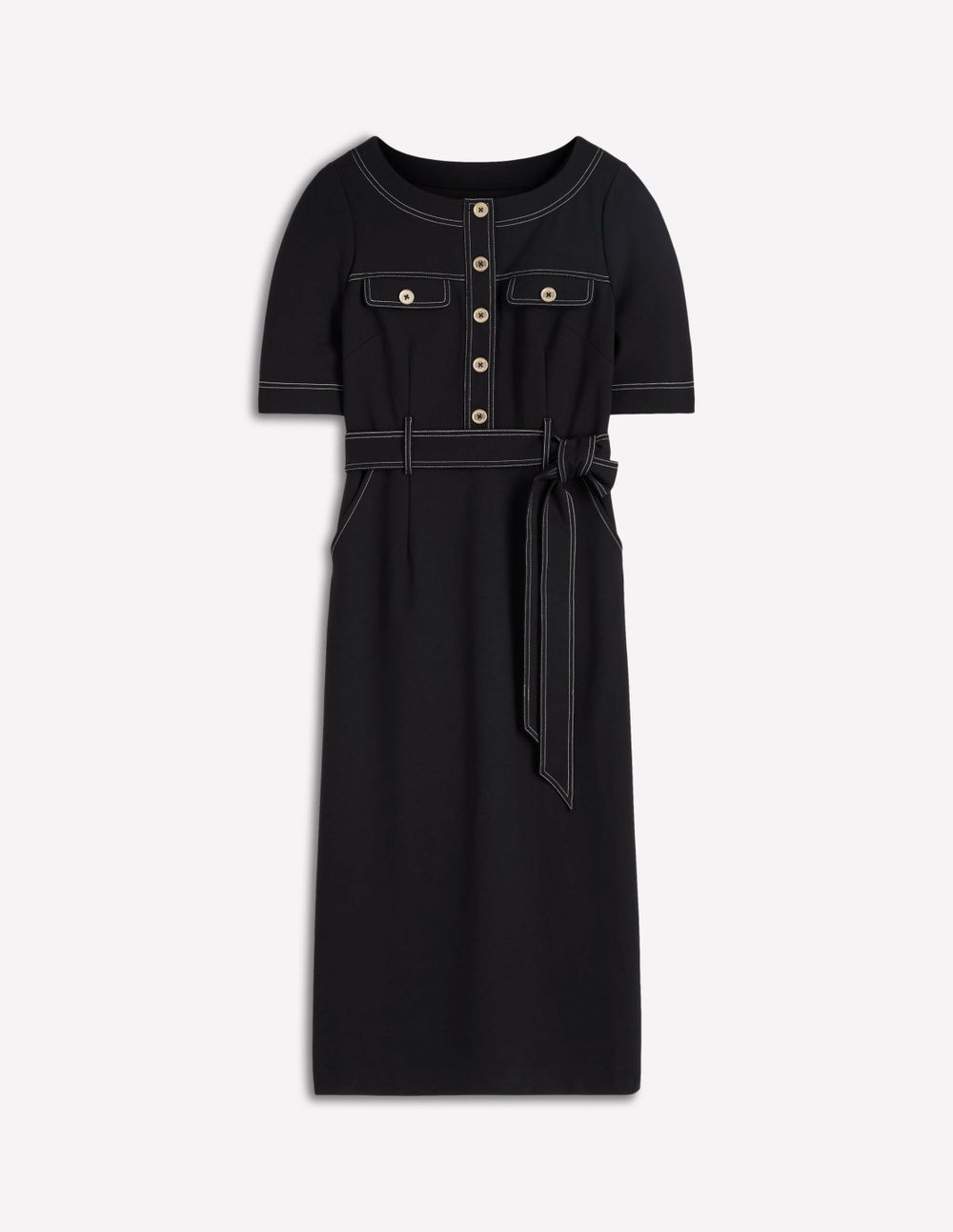 Bria Ponte Midi Dress-Black / Boden Sale