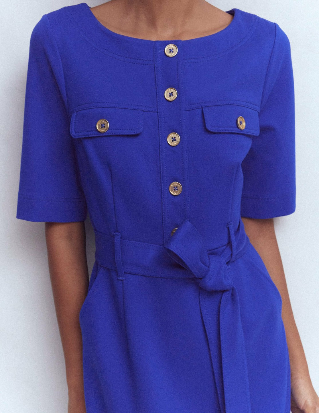 Bria Ponte Midi Dress-Bright Blue / Boden Online