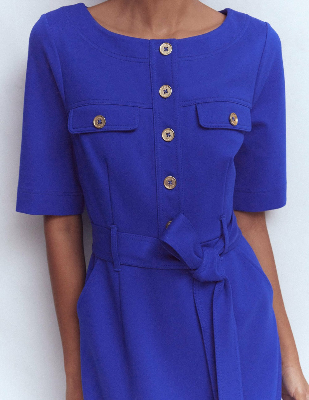 Bria Ponte Midi Dress-Bright Blue / Boden Online