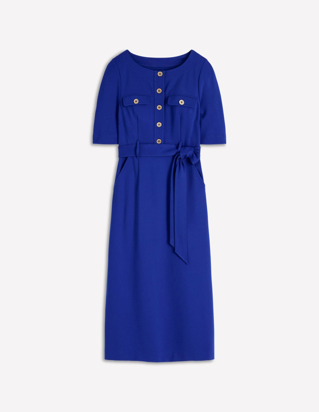 Bria Ponte Midi Dress-Bright Blue / Boden Online