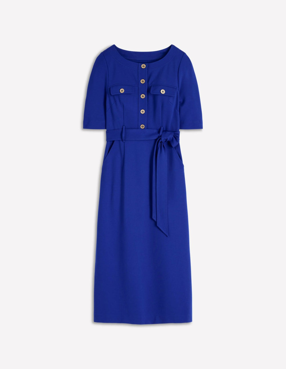 Bria Ponte Midi Dress-Bright Blue / Boden Online