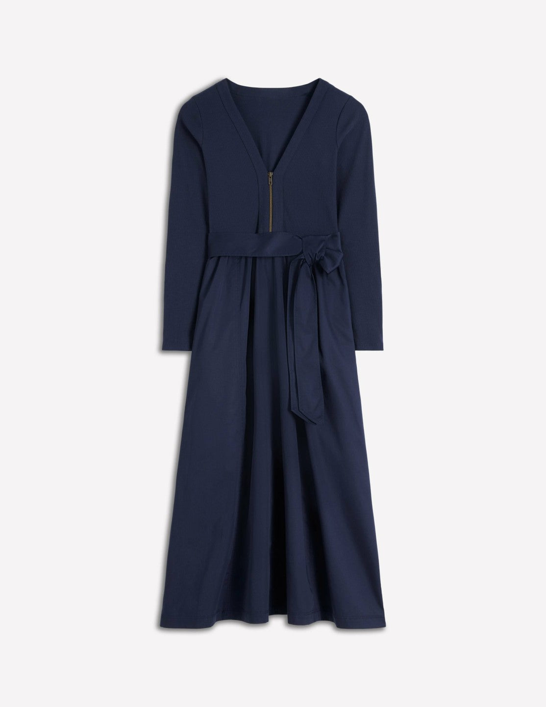 Long Sleeve Mix Media Dress-Navy / Boden Discount