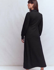 Pip Zip-Up Ponte Midi Dress-Black / Boden Sale
