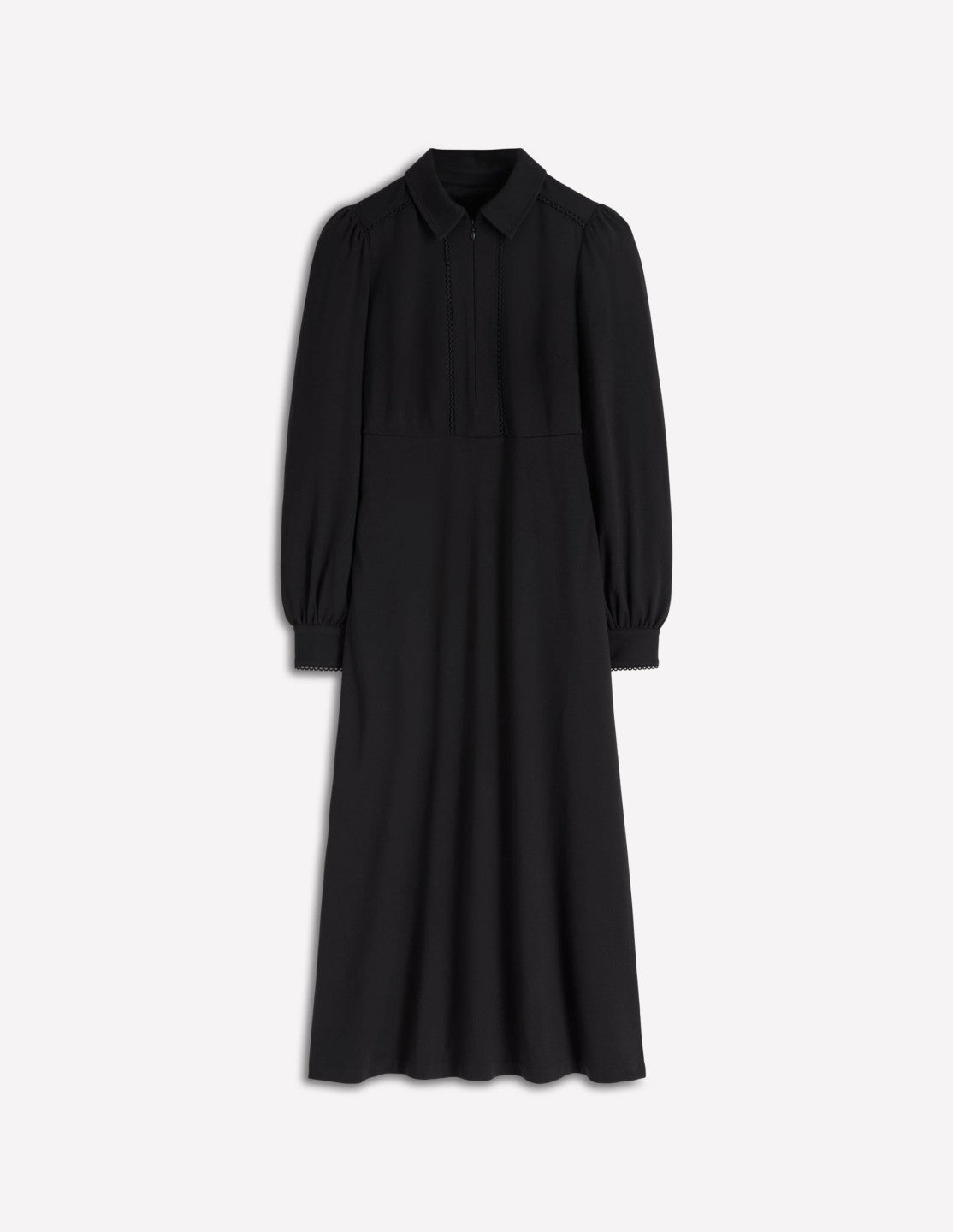 Pip Zip-Up Ponte Midi Dress-Black / Boden Sale