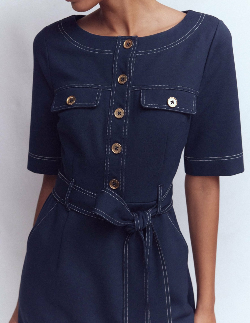 Bria Ponte Shift Dress-Navy / Boden Outlet