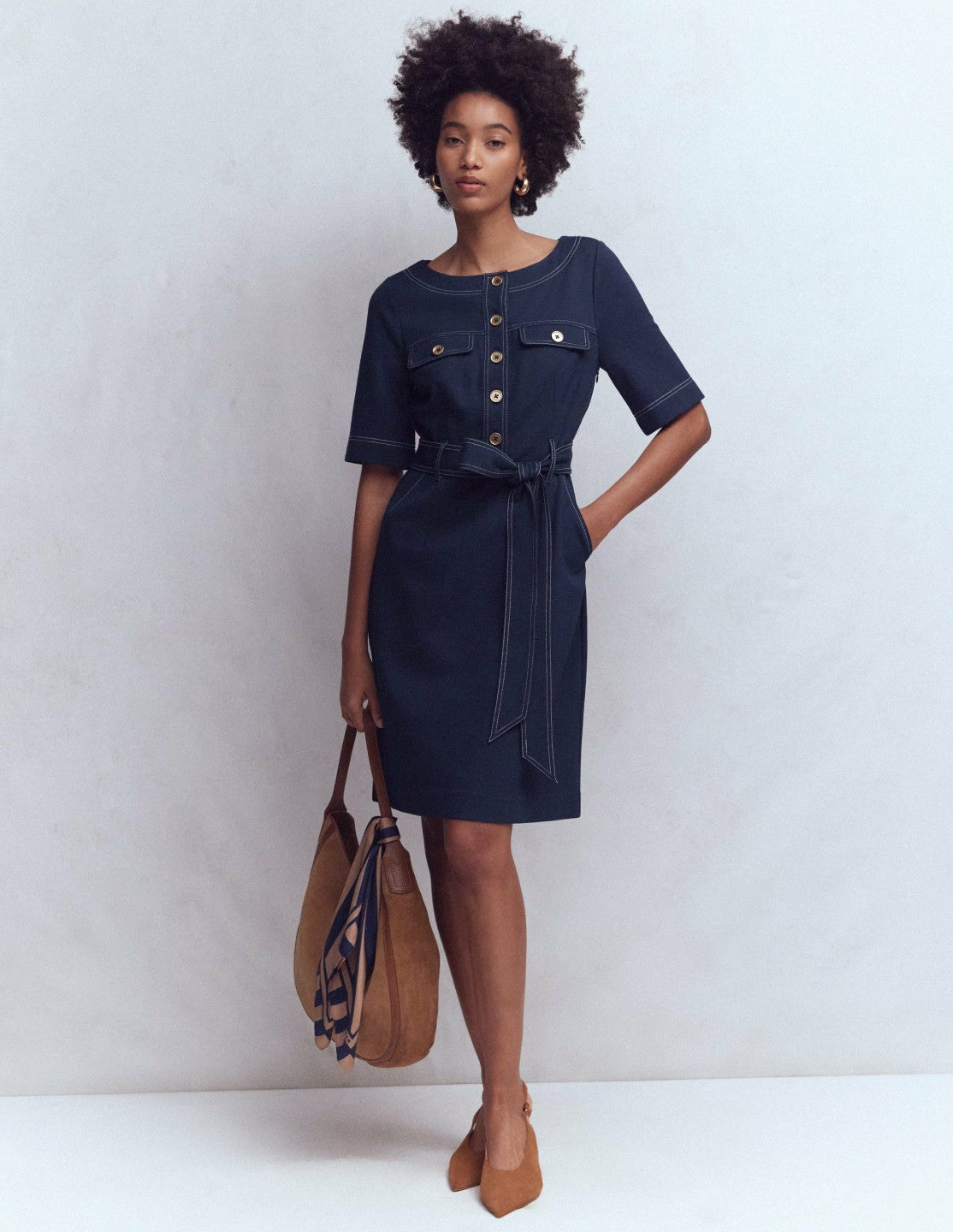 Bria Ponte Shift Dress-Navy / Boden Outlet