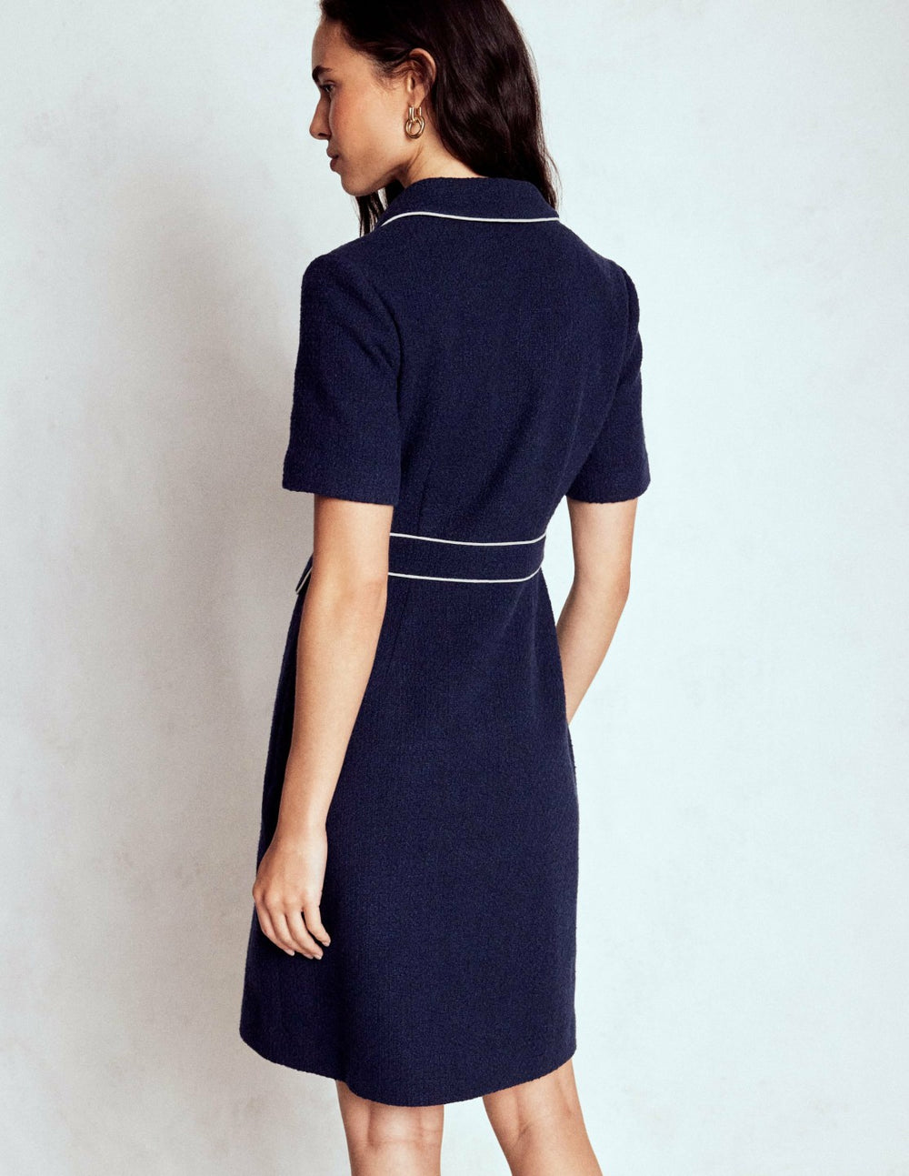 Eda Cotton Shift Dress-Navy / Boden Discount