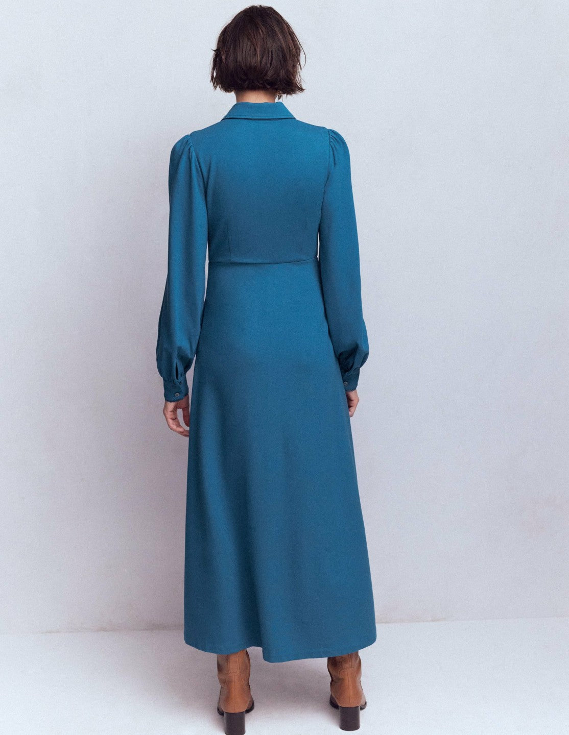 Pip Zip-Up Ponte Midi Dress-Tourmaline Blue / Boden On sale