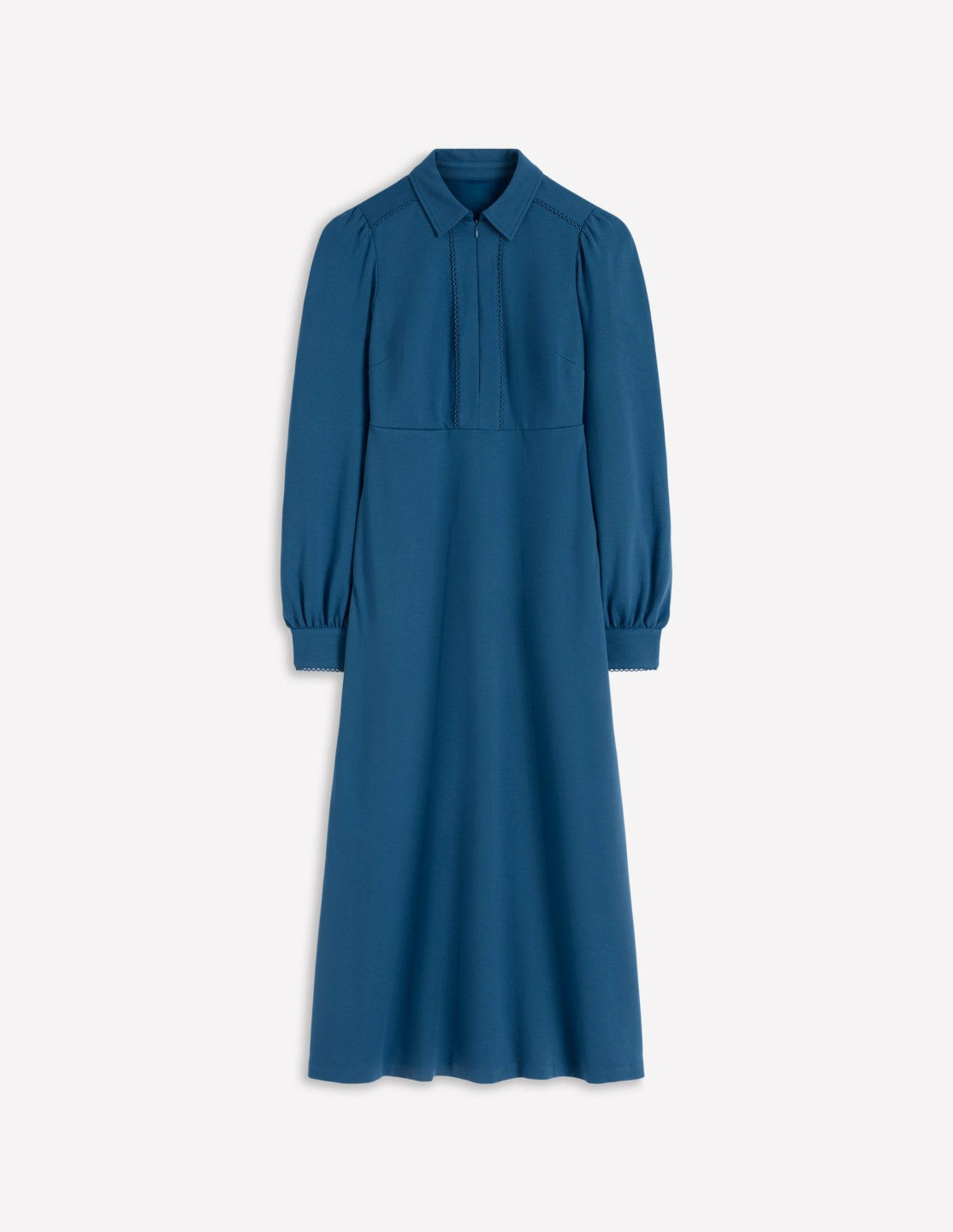Pip Zip-Up Ponte Midi Dress-Tourmaline Blue / Boden On sale