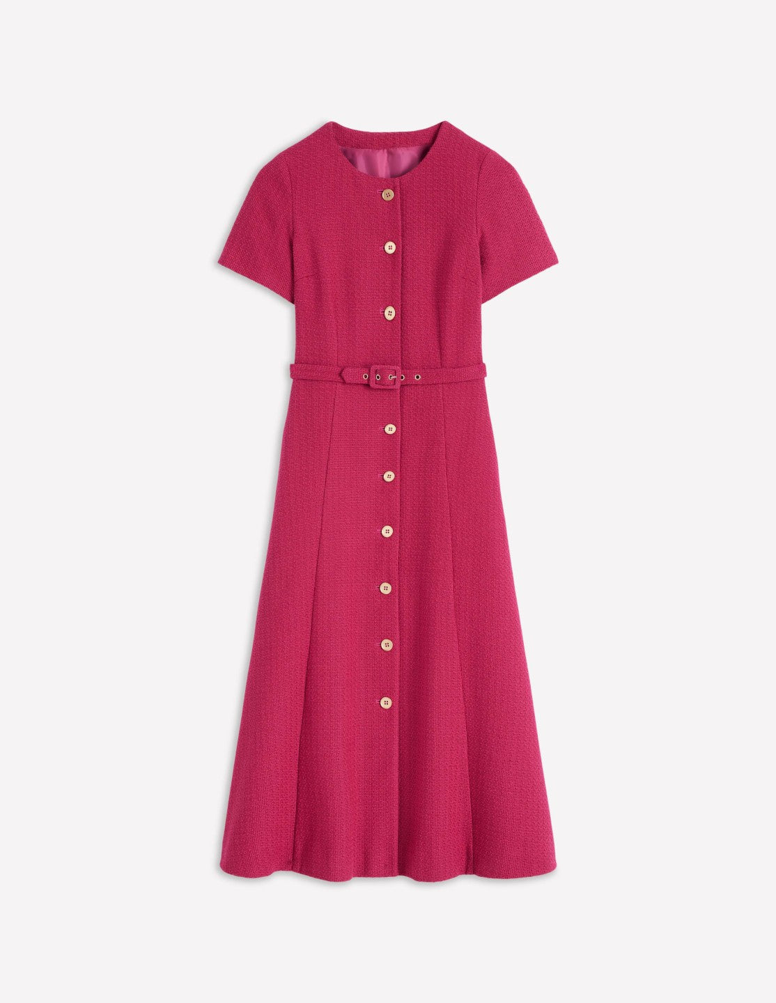 Charlotte Cotton Midi Dress-Bright Cherry / Boden