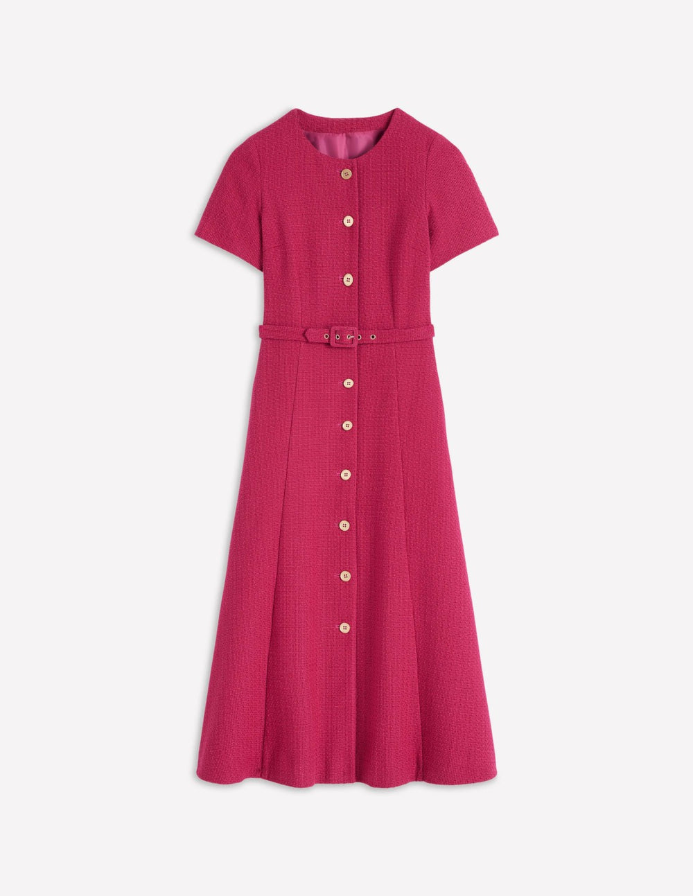Charlotte Cotton Midi Dress-Bright Cherry / Boden