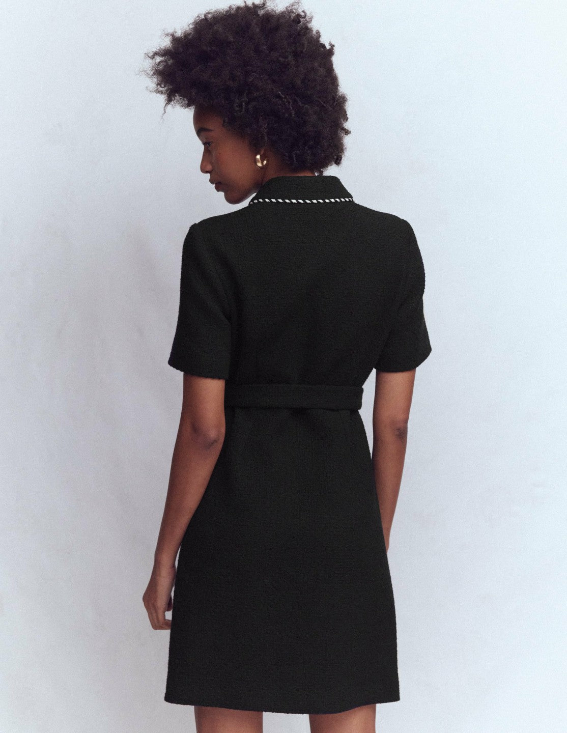 Loren Trim Short Dress-Black / Boden Online