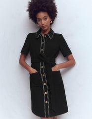 Loren Trim Short Dress-Black / Boden Online