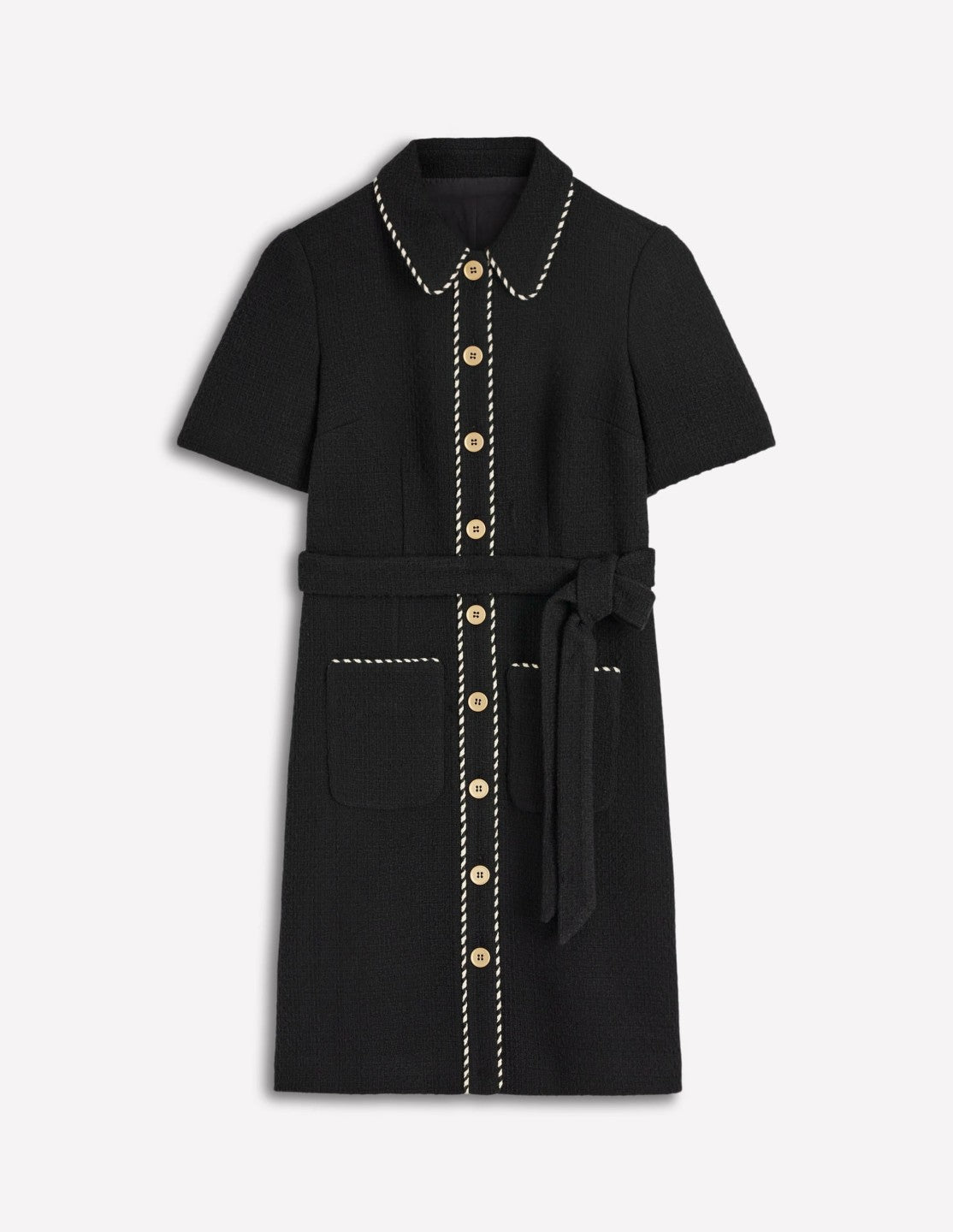 Loren Trim Short Dress-Black / Boden Online