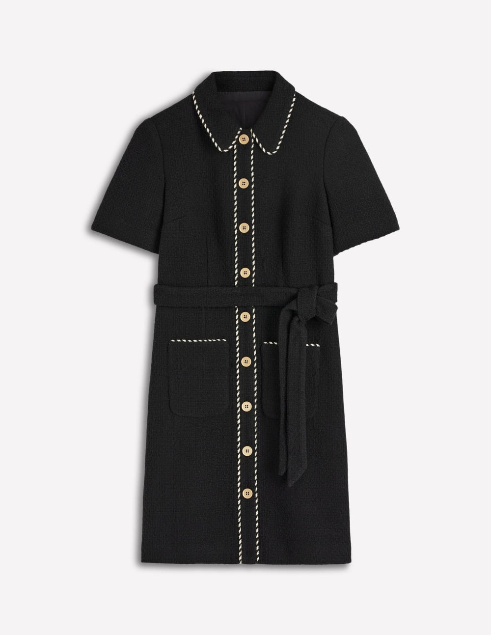 Loren Trim Short Dress-Black / Boden Online