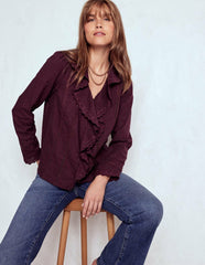 Ruffle Embroidered Blouse-Dark Cherry / Boden us
