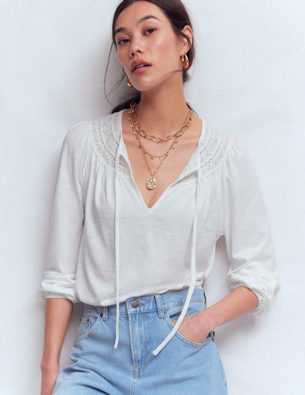Edi Trim Detail Top-White / Boden Sale