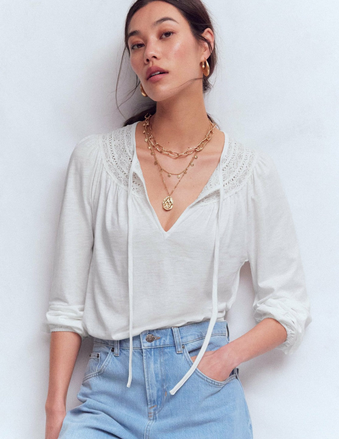 Edi Trim Detail Top-White / Boden Sale